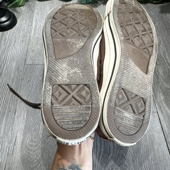 Converse All Star Double Tongue Double Lace Brown Sneakers Mens 13 - Picture 8 of 10